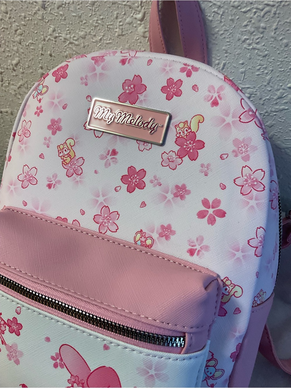My Melody Sanrio Pastel Rose Mini Backpack View 2